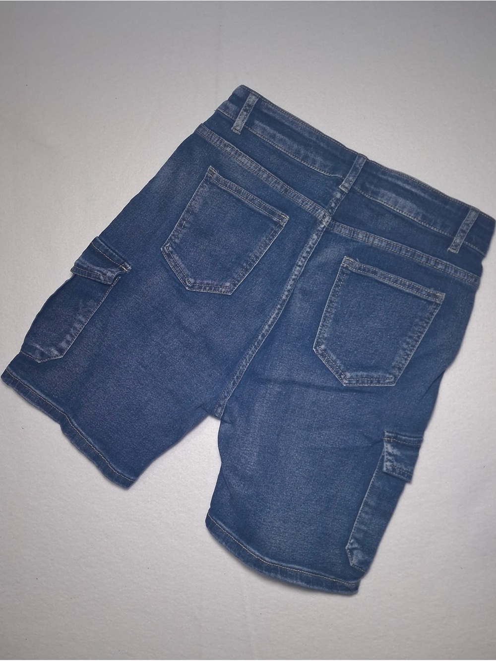 Women's Dark Blue Denim Cargo Shorts